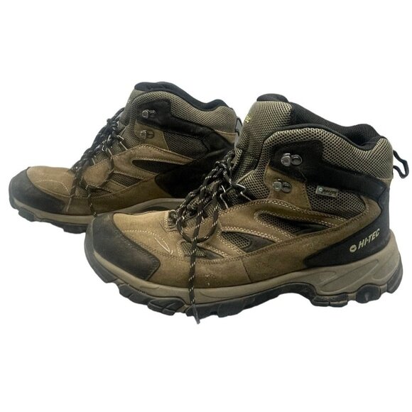 HI-TEC boots size 13 brown black leather lace up padding at ankle Step READ - Picture 1 of 9